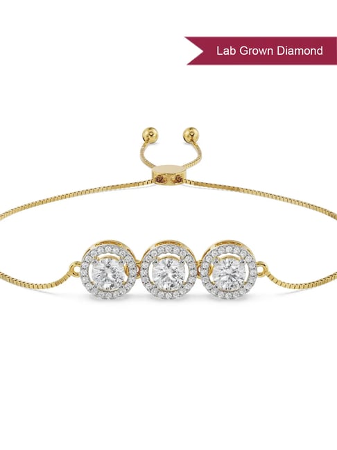 EMORI Yellow Gold Elegant Trio Lab Grown Diamond Bracelet