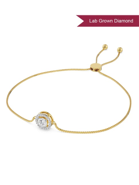 EMORI Yellow Gold Subtle Shimmering Lab Grown Diamond Bracelet