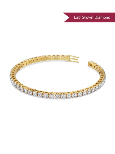 EMORI Yellow Gold Glimmering Lab Grown Diamond Tennis Bracelet