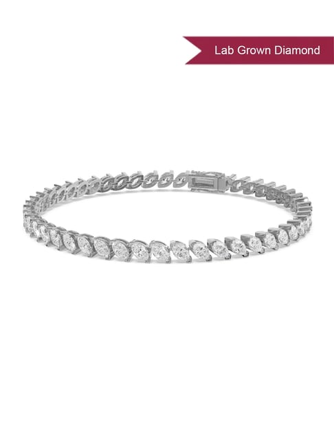 EMORI White Gold 20 Pointer Marquise Lab Grown Diamond Tennis Bracelet