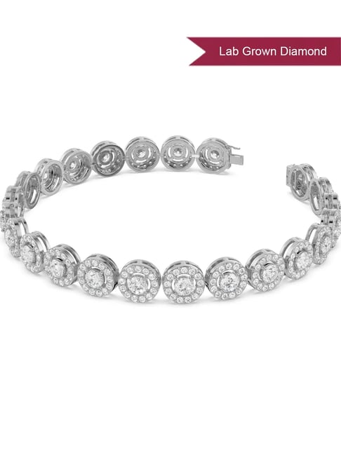 EMORI White Gold Radiant Cocktail Lab Grown Diamond Tennis Bracelet