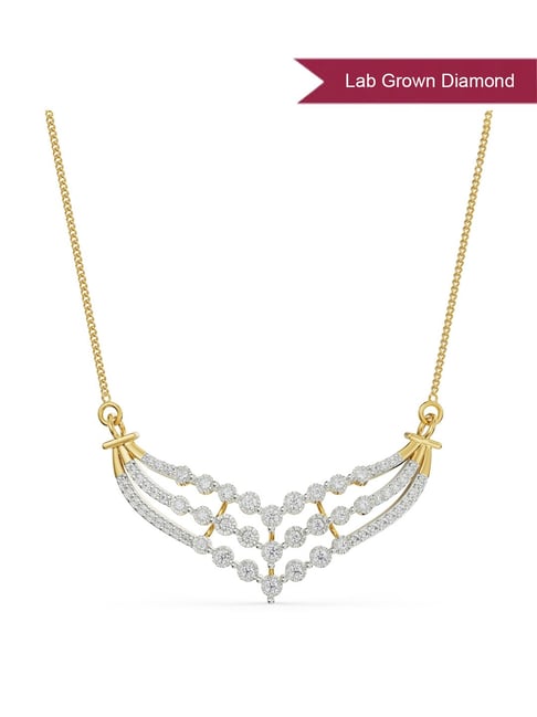 EMORI 14k (585) Yellow Gold Teriza Lab Grown Diamond Necklace for Women