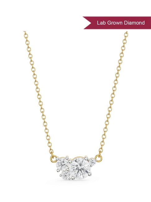 EMORI 18k (750) Yellow Gold Bouquet Cascade Lab Grown Diamond Necklace for Women