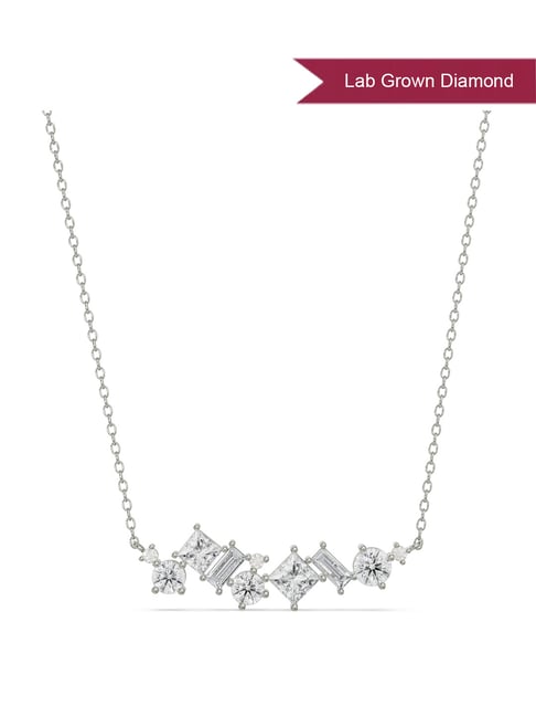 EMORI 18k (750) White Gold Twilight Shimmer Lab Grown Diamond Necklace for Women