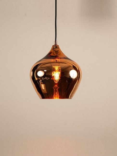 Whispering Homes Contemporary Style Glass Hanging Pendant Light- Rose Gold