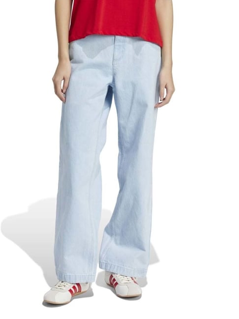 Adidas Originals Blue Cotton Regular Fit Jeans-picture-41