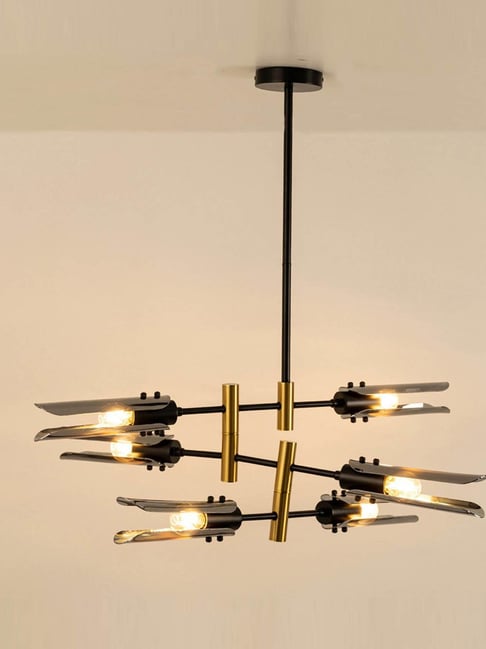 Whispering Homes Sculptural Linear Chandelier - Black