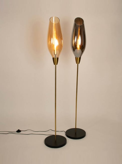 Whispering Homes Brilliance Beam Glass Floor Lamp - Chrome