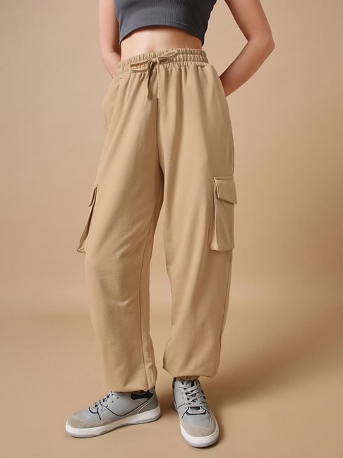 Bewakoof Women's Brown Super Loose Fit Cargo Jogger-picture-26