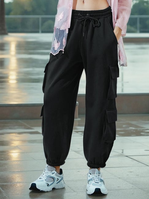 Black Jogger Casual Jogger Pants Outfit Womens Custom Korean Style