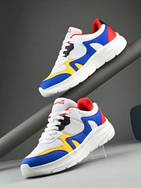 Hoversoul Men's Huego White Blue Casual Running Shoes