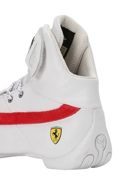 Puma Unisex White Rosso Corsa Scuderia Ferrari Future Cat Mid Motorsport  Sneakers