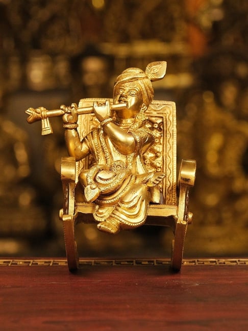 Ekaa Handicrafts Gold Brass Prabhu Shri Ram Lala On Rocking Chair-picture-22