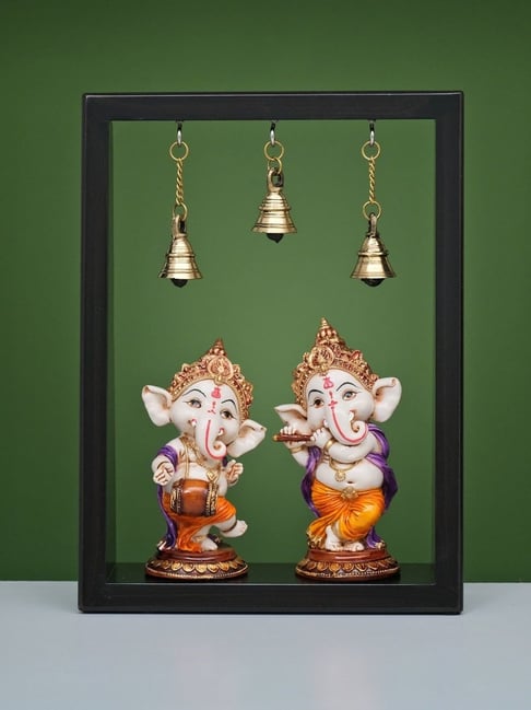 Ekaa Handicrafts Gold Brass Musical Ganesha Playing Instruments-picture-45