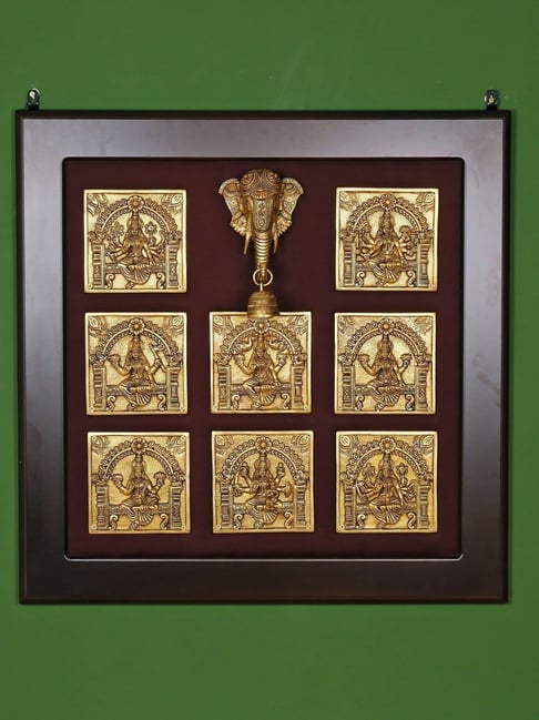 Ekaa Handicrafts Gold Brass Ashta Lakshmi Frame Wall Hanging-picture-39
