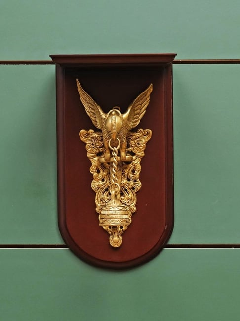 Ekaa Handicrafts Gold Brass Parrot Wall Hanging With Bell-picture-33