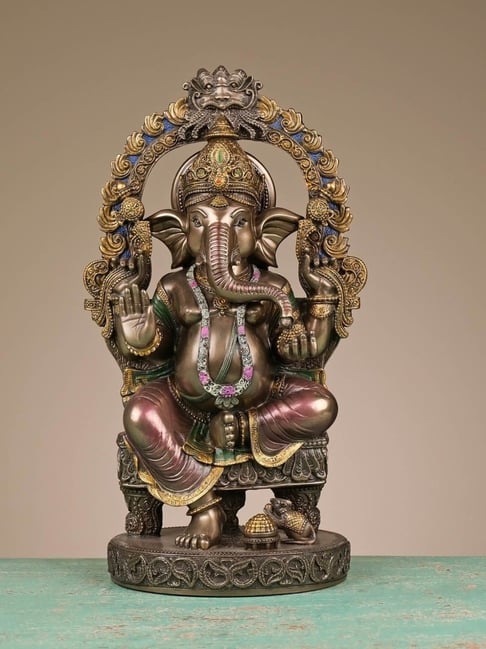 Ekaa Handicrafts Multicolour Bonded Bronze Ganesh Arch