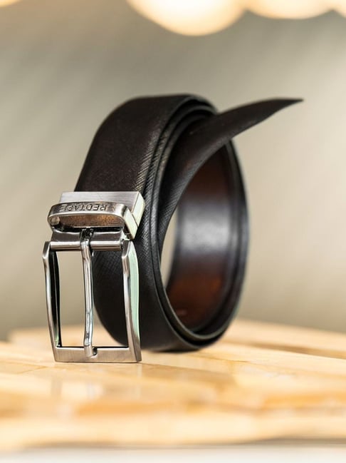 Red Tape Black & Dark Brown Leather Reversible Belt-picture-28