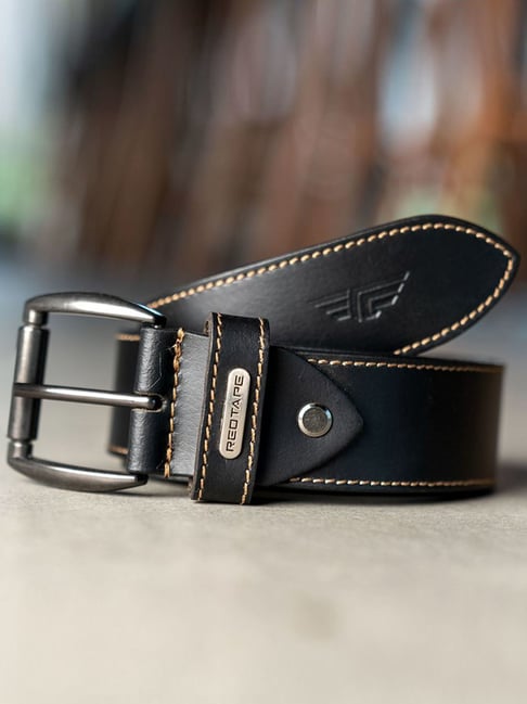 Red Tape Black Leather Casual Belt-picture-36