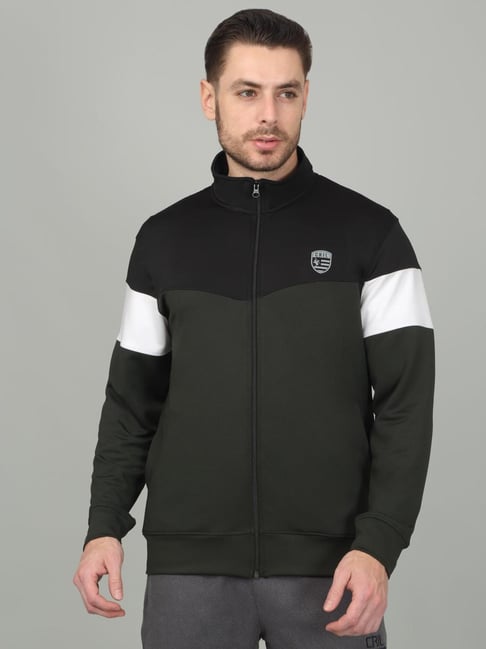 Cantabil Olive Regular Fit Color Block Jacket