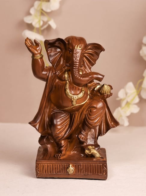Art Street Polyresin Brown Ganesh Ji Statue Showpiece Idol-picture-25