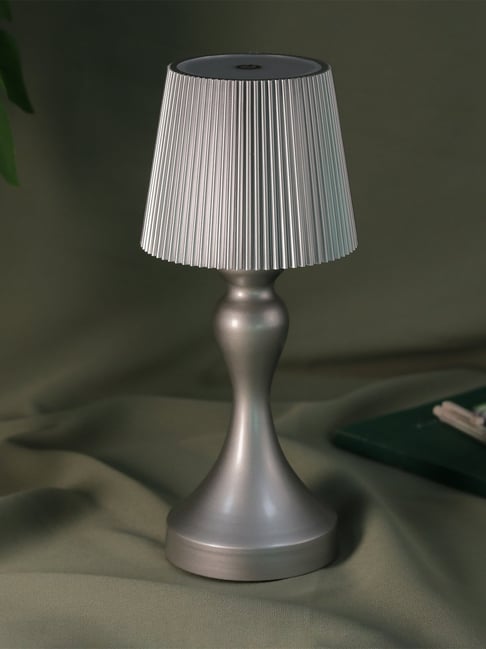 Art street Plastic Silver Wireless Usb Charging & Touch Control Modern Ambient Table Light Lamp