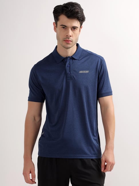 Cantabil Ink Blue Regular Fit Polo T-Shirt-picture-21