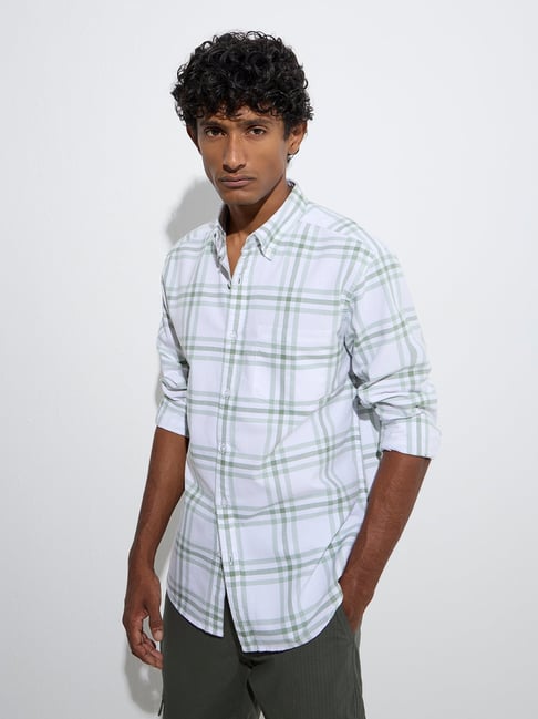 WES Casuals by Westside Sage Checkered Design Relaxed-Fit Cotton Shirt-picture-39