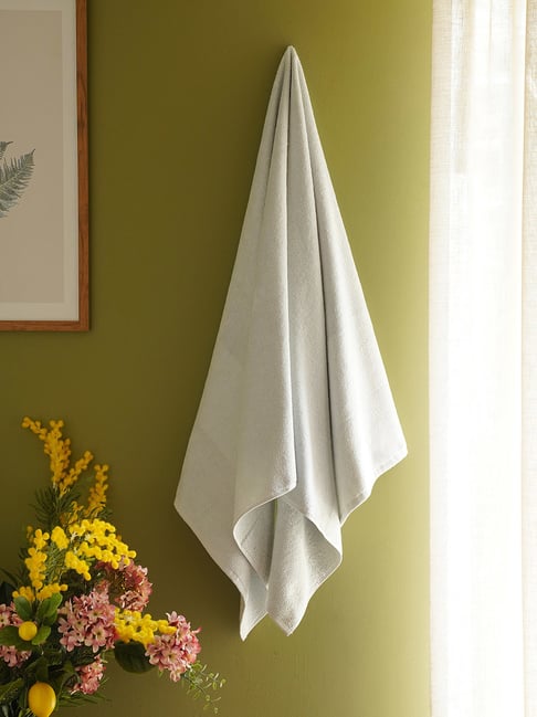 Pure Home and Living Light Blue Cotton Sheared Bath Towel-picture-39
