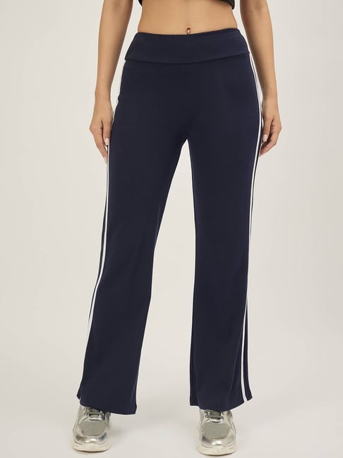FEMEA Navy Interlock Striped Trackpants-picture-21