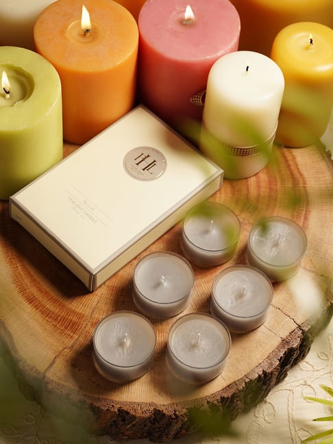 Pure Home and Living Grey Neroli Tea Lights - Set of 6