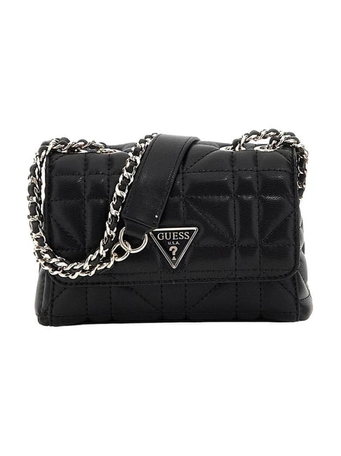 Guess Black Edita Quilted Cross Body Bag