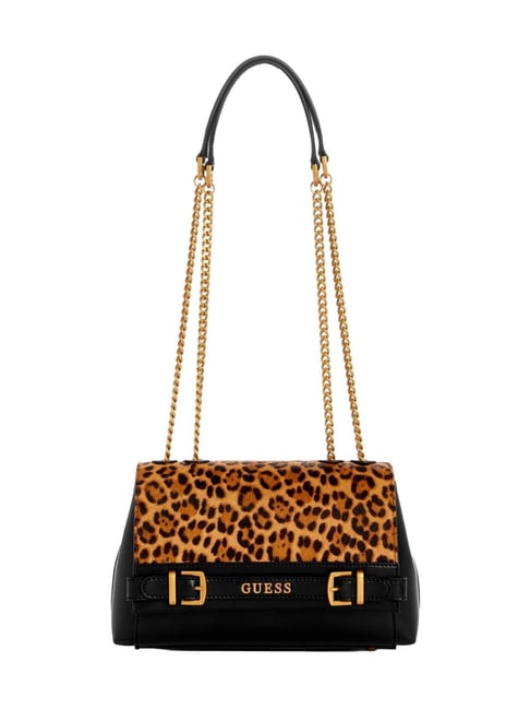 Guess Leopard Sestri Animal Effect Shoulder Bag