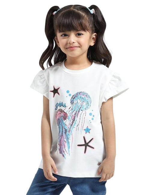Monte Carlo Girls White Printed Top-image-46