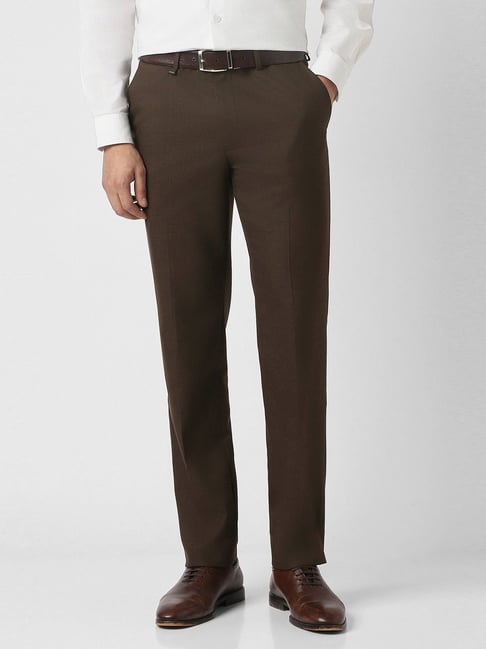 Van Heusen Brown Slim Fit Trousers-picture-31