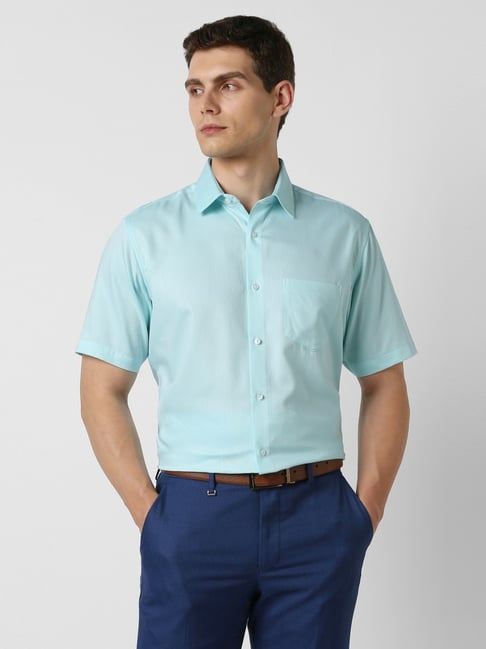 Van Heusen Blue Cotton Regular Fit Shirt-picture-35