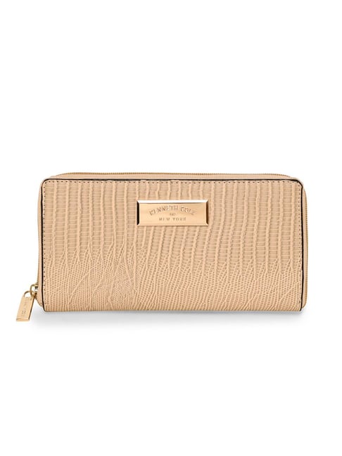 Kenneth Cole Beige Animal Effect Zip Around Wallet