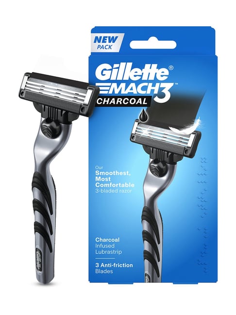 Gillette Mach3 Charcoal Shaving Razor for Men - 37 gm