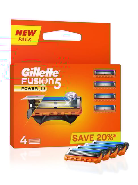 Gillette Fusion Power shaving Razor Blades Cartridge (Pack of 4)
