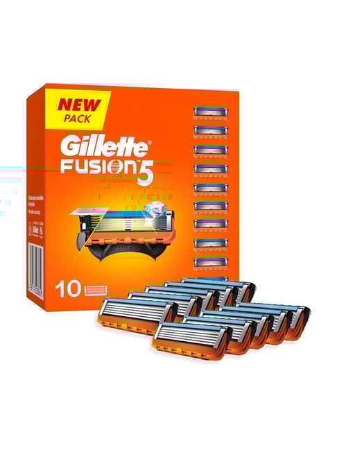 Gillette Fusion Manual Blades for Men with Styling Back Blade - Pack of 10