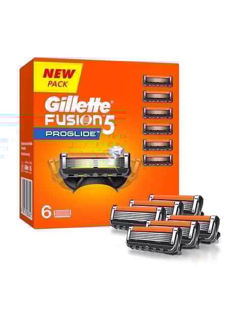Gillette Fusion Proglide Blades for Men with Styling Back Blade - Pack of 6