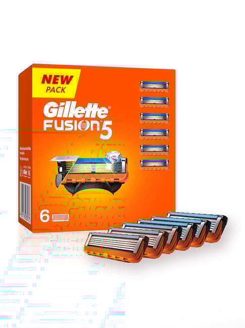 Gillette Fusion 5 Blades with Styling Back-Blade for Men - 6 Pieces