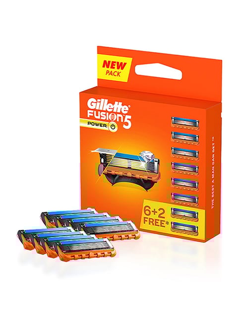 Gillette Fusion Power Blades for Men with Styling Back Blade - Pack of 8