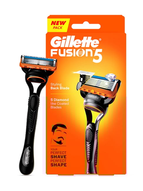 Gillette Fusion Manual Razor for Men with Styling Back Blade - Pack of 1