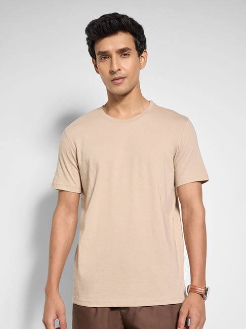 Peregrine By Pantaloons Beige Slim Fit T-Shirt-picture-38