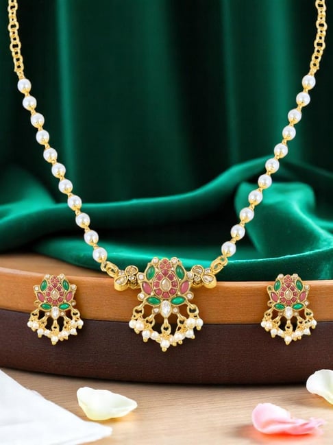 OOMPH Pink Kemp Necklace & Earring Set-picture-14