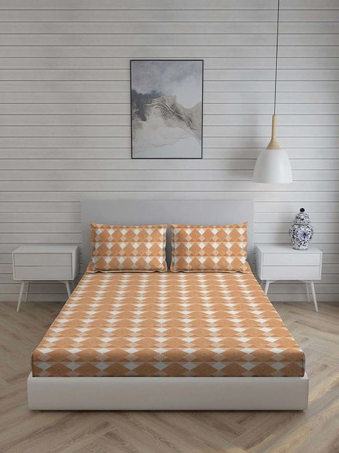 Living Scapes by Pantaloons Rust King Flat Bedsheet Set-picture-22