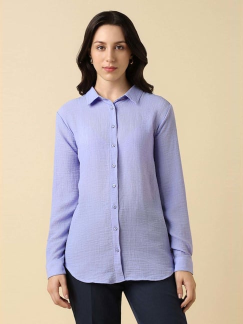 Allen Solly Purple Regular Fit Shirt-picture-35