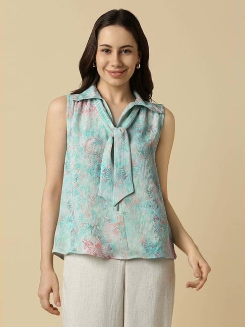 Allen Solly Blue Regular Fit Printed Top-picture-33