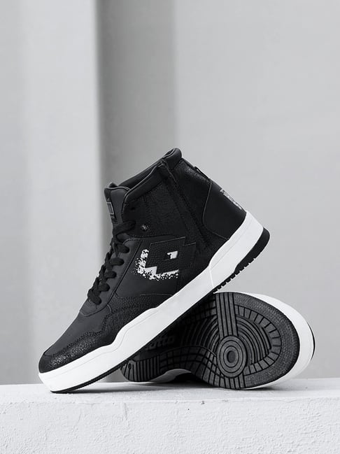 Buy Lotto Men's Leggenda Hoop Star OG High Black White Sneakers
